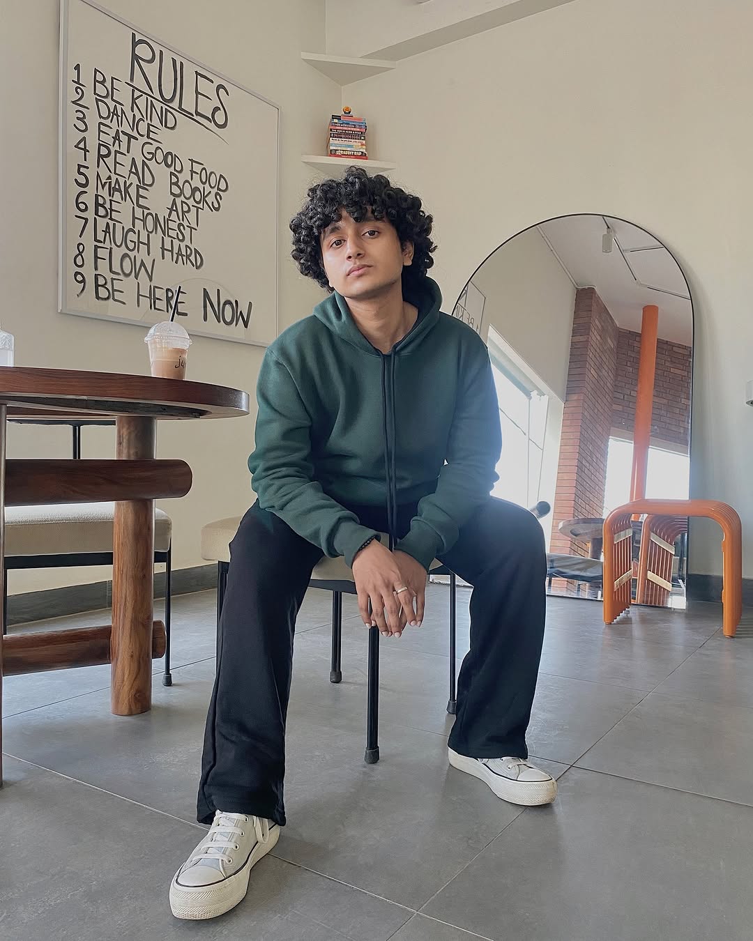 Desi Vintage Art Hoodie – Forest Green - Image 3