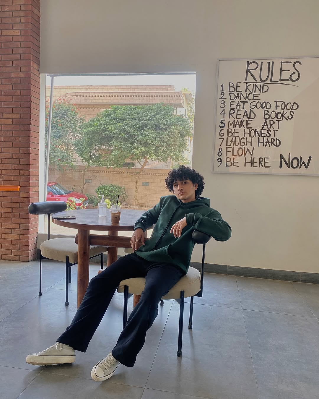 Desi Vintage Art Hoodie – Forest Green - Image 5